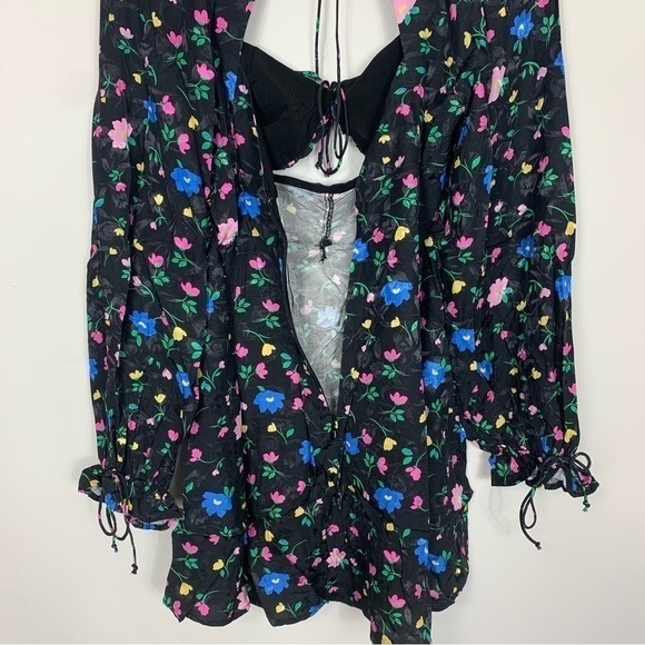 NWT For Love & Lemons Lexy Long Sleeve Floral Mini Dress Size Medium - Picture 11 of 16